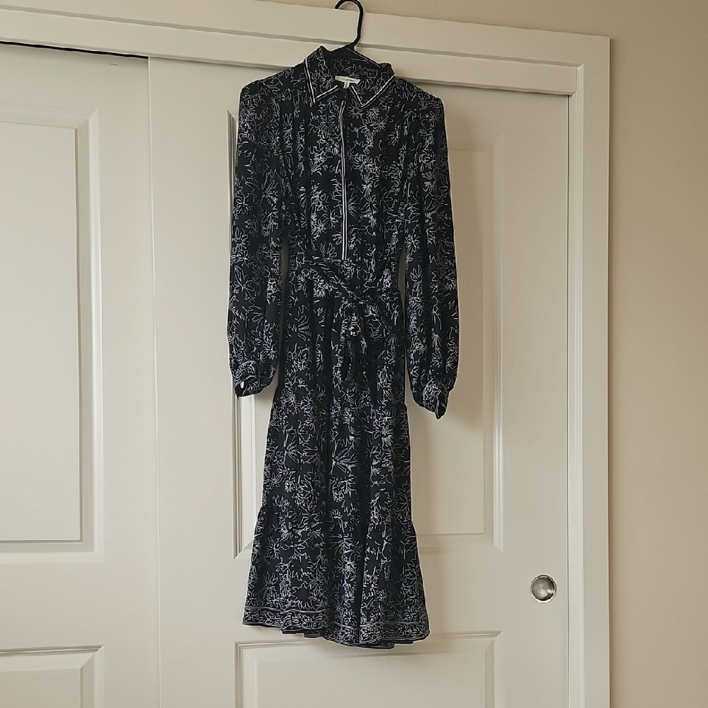 Max Studio Black with White Pattern Maxi Dress